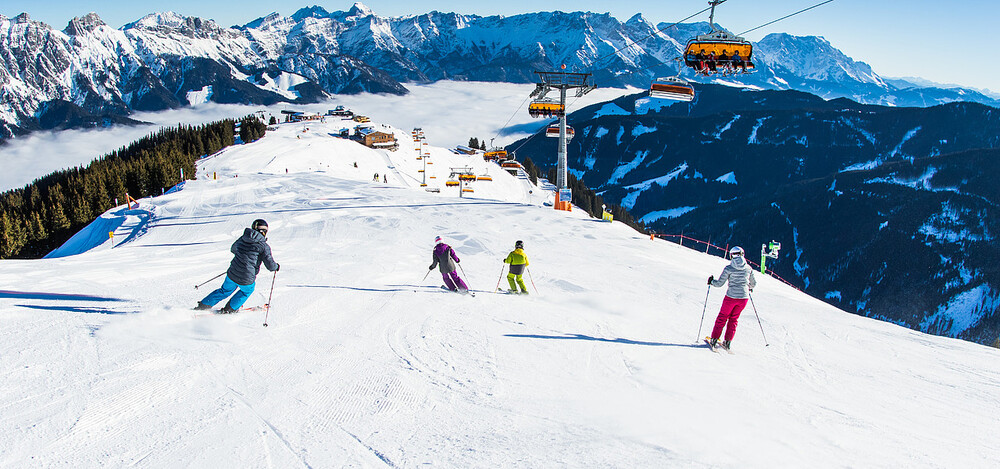 Best ski resorts for intermediate skiers and boarders - the fabulous views and gentle slopes of Saalbach Hinterglemm in Austria